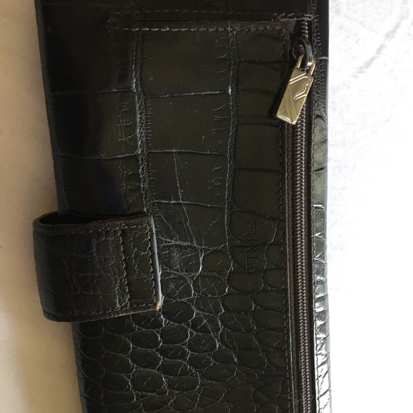 Brown Croc Embossed Furla Leather Wallet - Picture 7 of 7